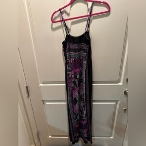 India Boutique Black and Purple Maxi Dress